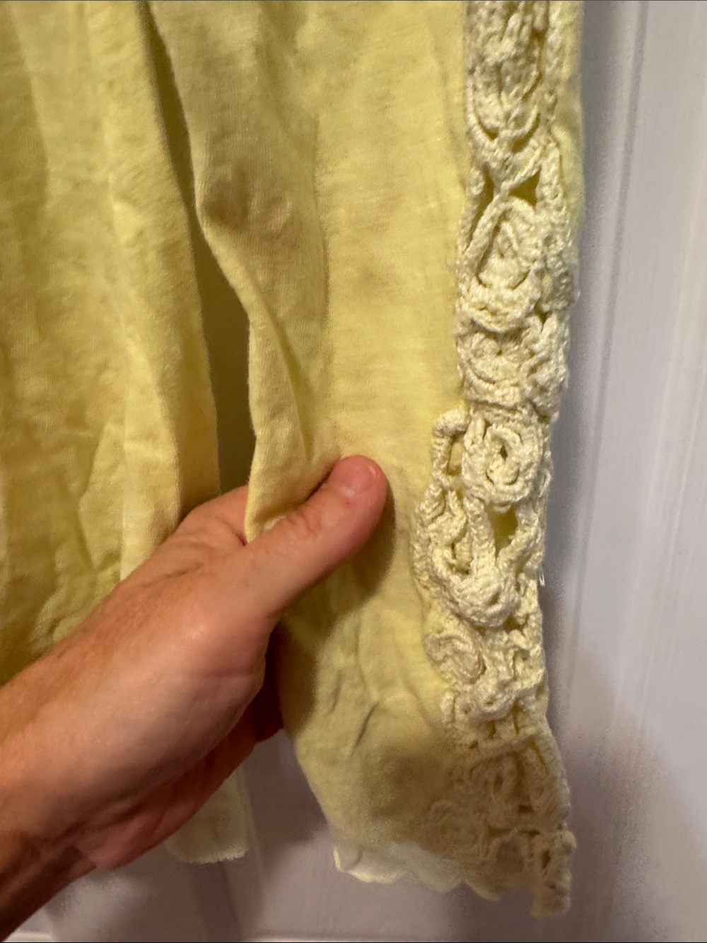 Free People  Yellow Lace-Sleeve Henley Long Sleeve Top - Women - Picture 3 of 4